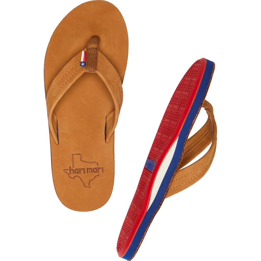 Hari Mari Mens Hometown Fields Texas Flip Flop Sandals Size 10 Nubuck Leather